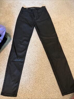 White House Black Market Black Skinny Coated Pants